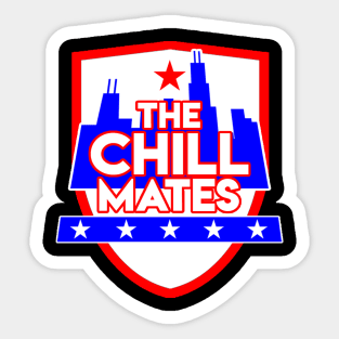 CHILLMATES RED WHT AND BLUE Sticker